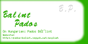 balint pados business card